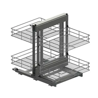Решение для угловых тумб волшебный уголок maxima classic с доводчиком в модуль 800 мм, выдвижной, левый, графит