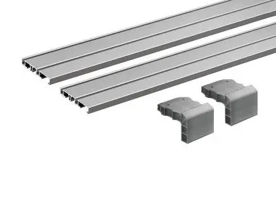 Система SlideLine M комплект профилей: двухдорожечный ходовой профиль под прикручивание