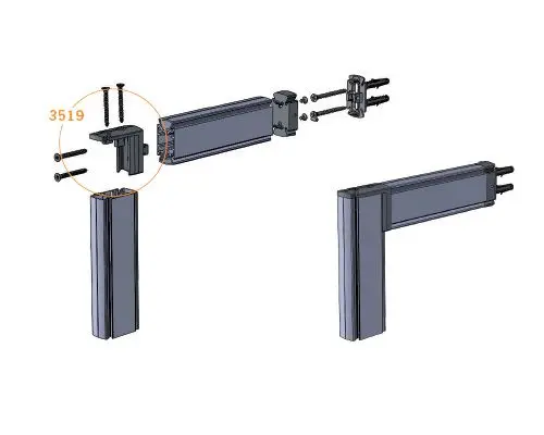 Алюминий угловое соединение для профиля под углом 90° stilos, алюминий