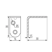 Мебельные уголки уголок мебельный с ребром жесткости 30х30х16х1,5 мм