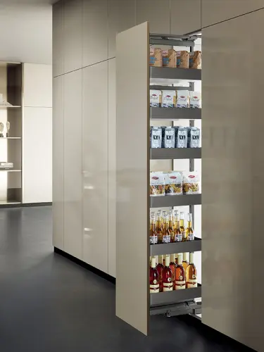 Выдвижные системы для кухонных пеналов колонна выдвижная-поворотная encanto в базу на 300 мм, серый