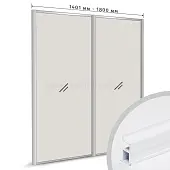 Профиль-купе Белый матовый комплект профиля-купе slim на 2 двери new (ширина шкафа 1401-1800 мм), белый матовый