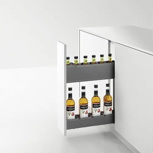 Кухонные корзины, бутылочницы бутылочница в базу 150 мм encanto с доводчиком, серый