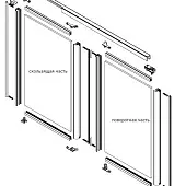 Комплекты складных дверей Raumplus комплект профиля раумплюс s751 для складной двери (2 двери 4 створки), ширина шкафа до 2000 мм, серебро