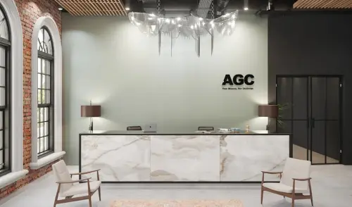 Стекло интерьерное AGC  стекло matelac silver clear, 4мм (1605*2550) (продажа кратно 0,5 листа)