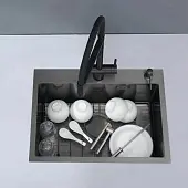 Аксессуары для кухонных моек решетка для мойки avivacom, 600*450 мм, черная