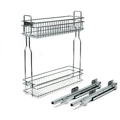 Кухонные корзины, бутылочницы бутылочница в базу 200 мм квадро v с доводчиком,  левая