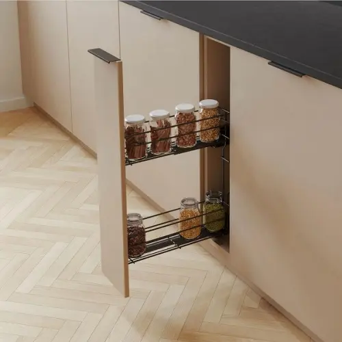 Кухонные корзины, бутылочницы бутылочница в базу 200 мм rejs с доводчиком, правая, графит