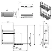 Бутылочницы бутылочница в базу 200 мм квадро-2 с доводчиком, правая, графит