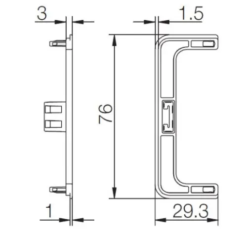 Чёрные комплектующие Gola комплект заглушек для с-образного профиля, полые, черный пластик
