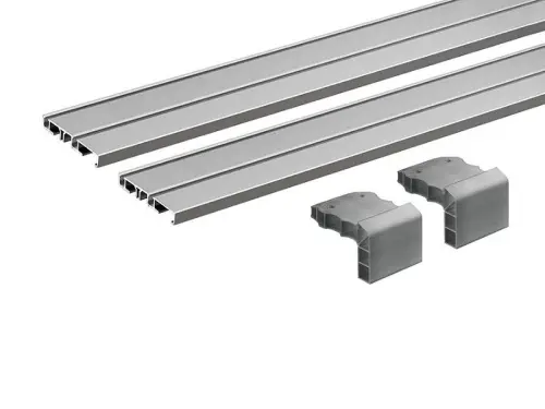 Система SlideLine M комплект профилей: двухдорожечный ходовой профиль под прикручивание