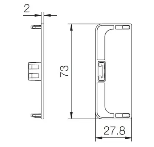 Чёрные комплектующие Gola комплект заглушек для с-образного профиля, сплошные, черный пластик