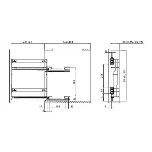 Кухонные корзины, бутылочницы бутылочница в базу 200 мм rejs с доводчиком, левая, графит