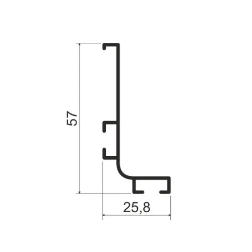 Латунь браш ручка-профиль modus l-образный, 4000мм, латунь