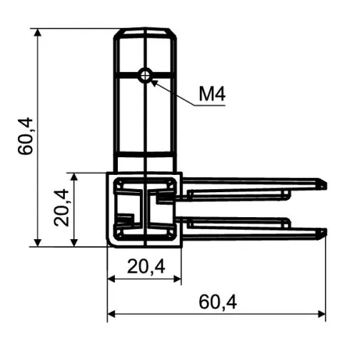 Система MODUS, латунь А21 уголок соединительный 4l, латунь, modus