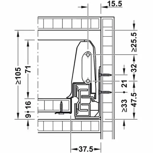 Ящики Matrix Box S выдвижной ящик matrix box s, с доводчиком, nl-450*84мм (1 кругл. рейлинг), серый
