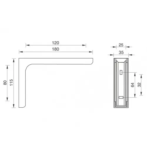 Полкодержатели полкодержатель 180*115*35мм, белый