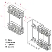 Кухонные корзины, бутылочницы бутылочница в базу 450 мм chianti с доводчиком, хром