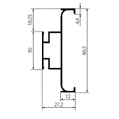 Золото матовое ручка-профиль sola c-образная, 3000мм, золото