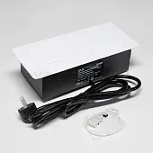 Розетки блок розеток выдвижной горизонт, 2euro, usb a+ c с быстрой зарядкой, 250в, 2700w, белая/чёрная, 2 м